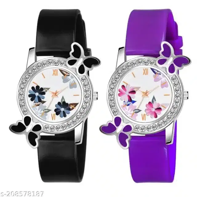 Analog Watch for Women, Pack of 2 (Multicolor)