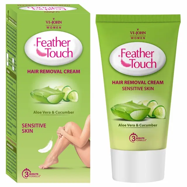 VI-JOHN Feather Touch Hair Removal Cream Sensitive Skin (Cucumber & Aloevera) - 40 g