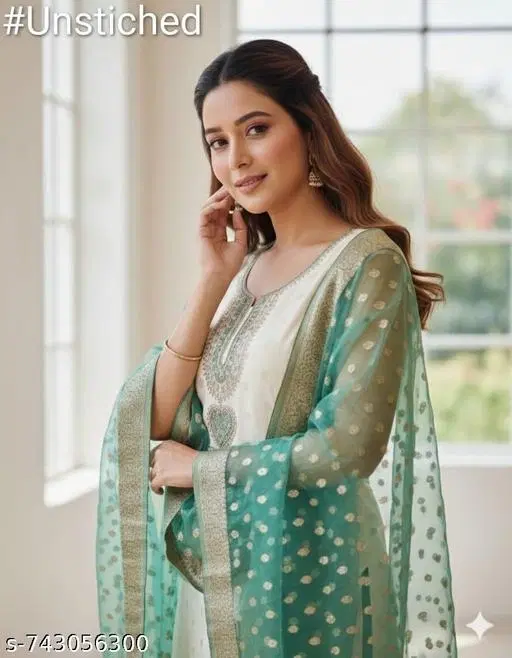 Silk Blend Punjabi/All Over Suits for Women (Multicolor, 6.05 meter (M)