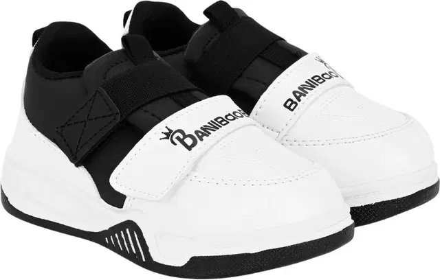 Jootiyapa Casual Shoes for Kids Rustom-Black, Black & White (12c)