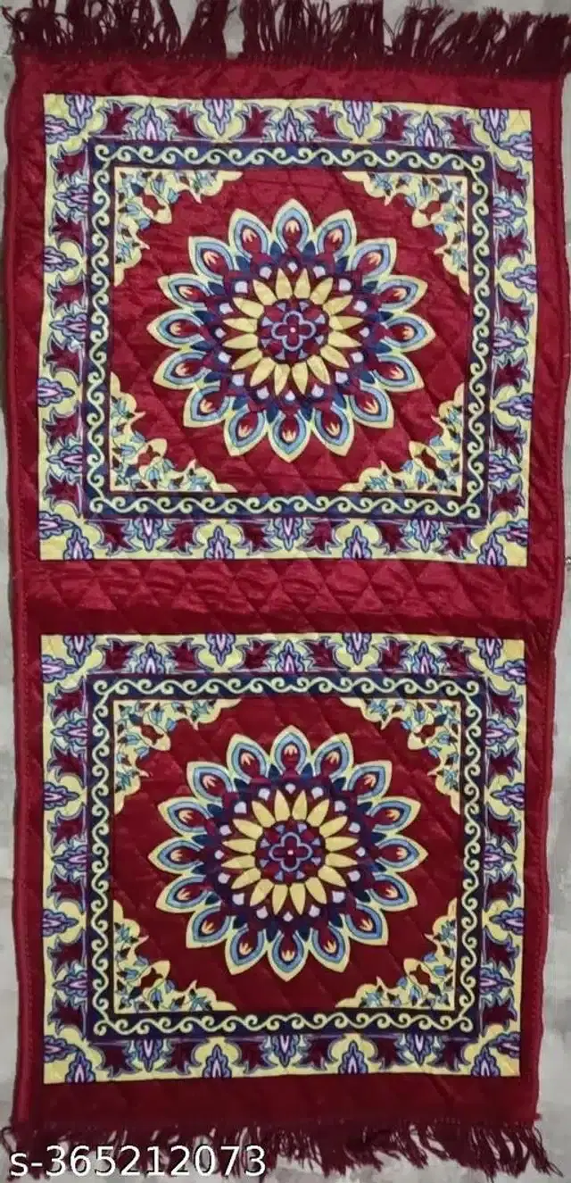 Microfiber Puja Mat, Maroon, 2x3 Feet