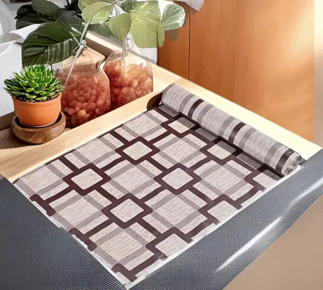 PVC Printed Shelf Mat Roll, Multicolor, 5 m