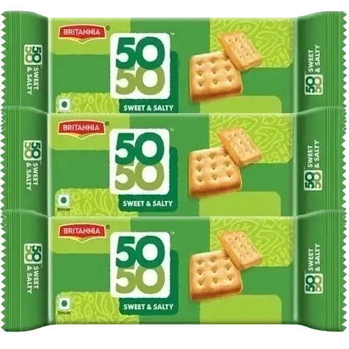 Britannia 50-50 Sweet and Salty Biscuits 3X69.2 g (Set Of 3)