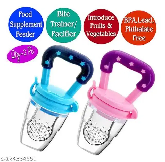 Silicone Nibbler for Infants, Multicolor, Pack of 2