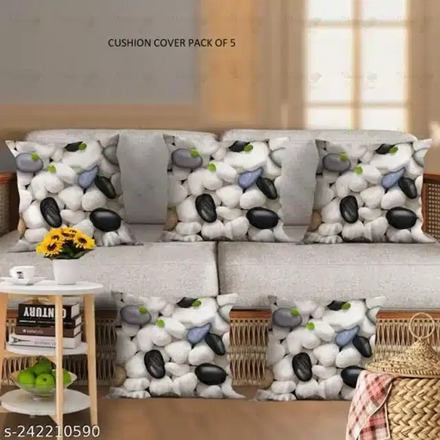 Cushion Cover for Home, Multicolor, 16x16 inches, Pack of 5