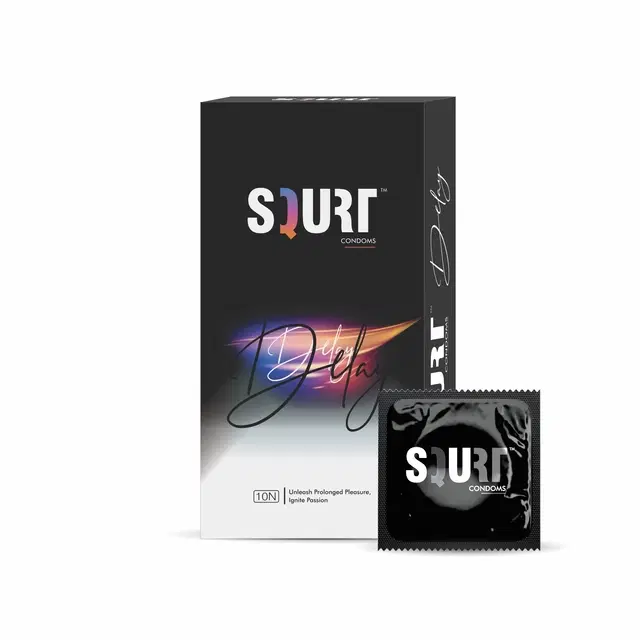 SQURT Premium 10 Pcs Delay Condoms for Men, Transparent, Set of 1