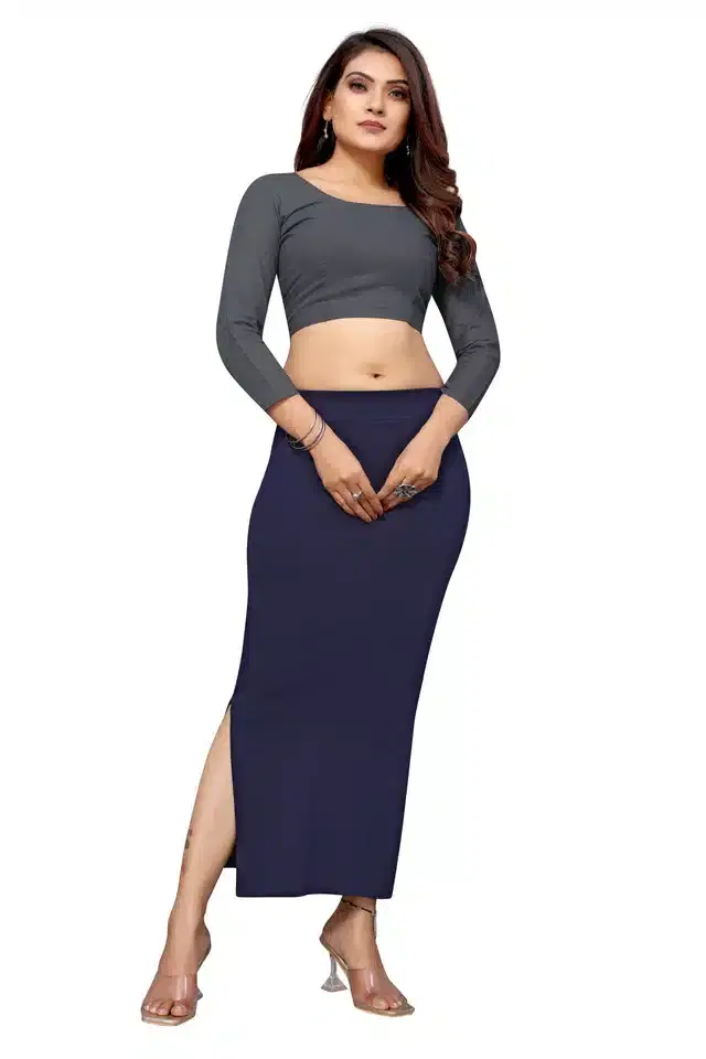 Women's Solid Saree Petticoat (Navy Blue)