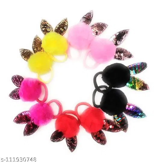 Designer Scrunchies for Women, Pack of 5 (Pink)