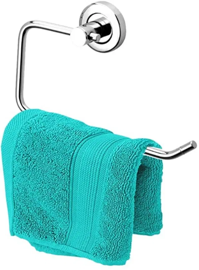 Stainless Steel Multipurpose Towel Ring with Wall Flange, Silver, Set of 1