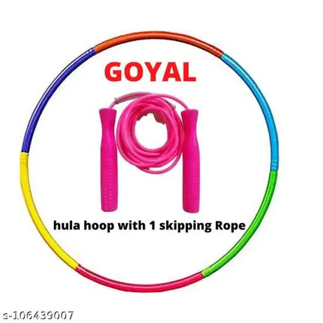 Hula Hoop with Skipping Rope, Multicolor, Set of 2