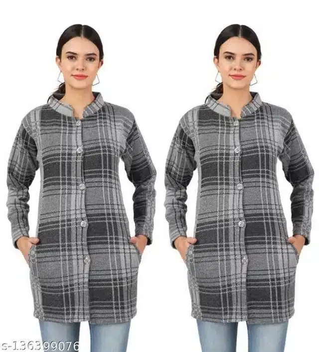 Woolen Sweater for Women, Pack of 2 (Grey, M)