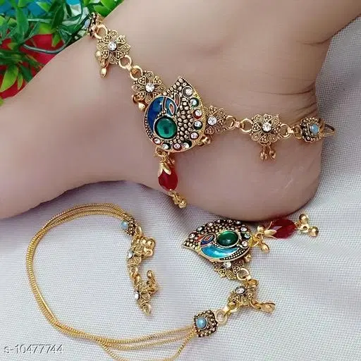 Anklet Multicolor Free Size Anklets & Toe Rings for Women