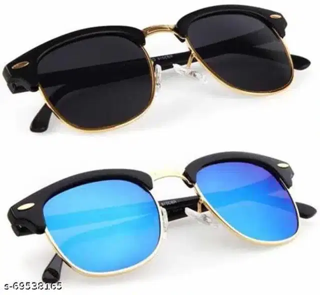 Sunglasses for Unisex, Pack of 2 (Multicolor)