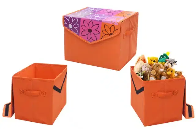 PVC Printed Toys Storage Box, Multicolor