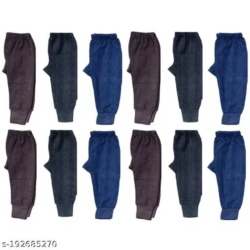 Woolen Thermal Bottomwear for Kids, Pack of 12 (Multicolor, 0-3 Months)