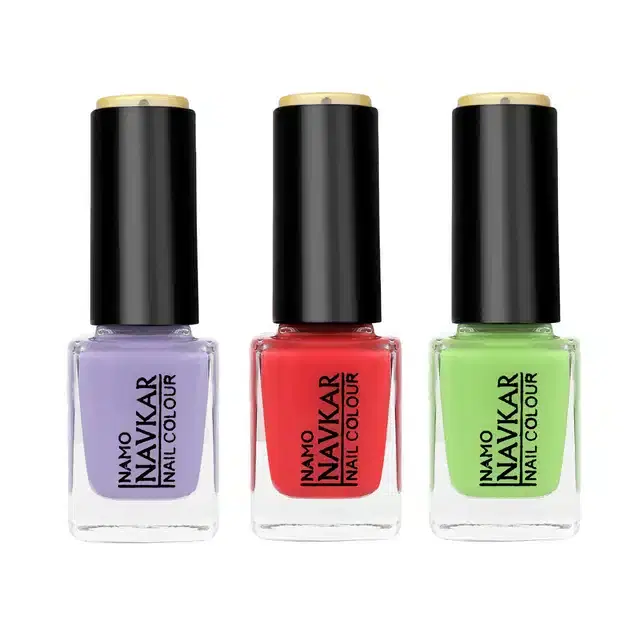 Nail Paint for Women, Multicolor, Pack of 3