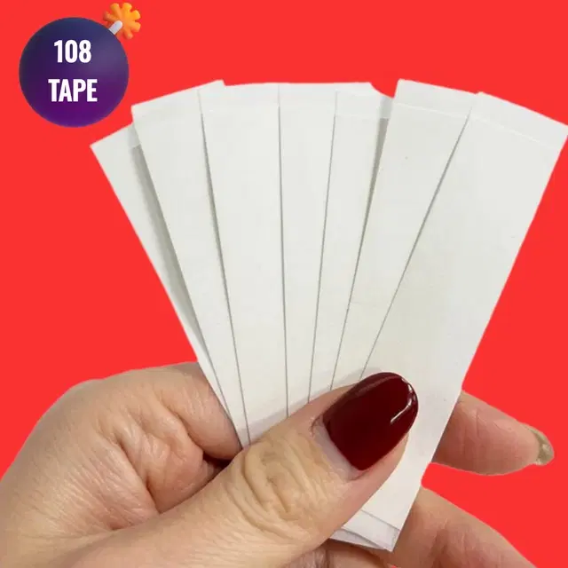 Acrylic Film Clothing 108 Double Sided Tape Strips, Transparent, Set of 1