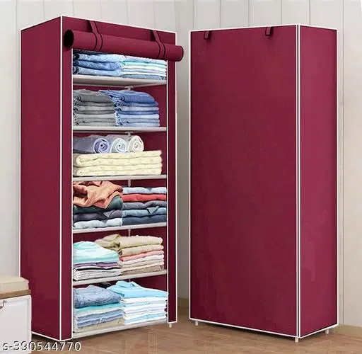 Metal 6 Layer Collapsible Multipurpose Rack, Maroon