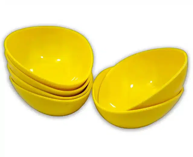 Melamine Snacks & Dessert Bowl Set, Yellow, Pack of 6