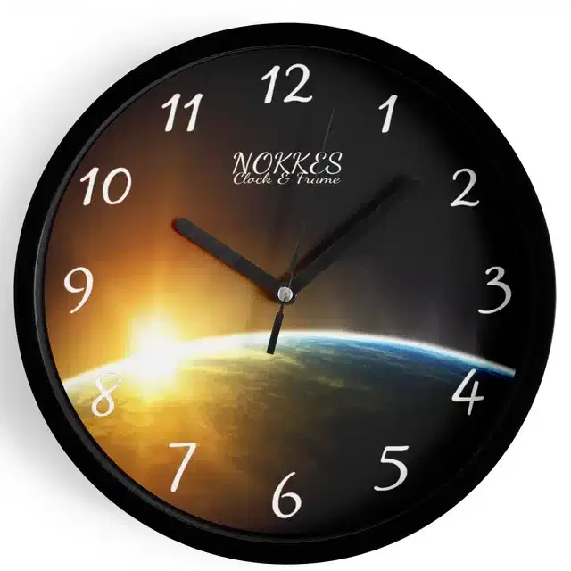 Plastic Printed Wall Clock, Multicolor, 7 Inches