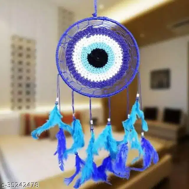 Evil Eye Dream Catcher, Blue