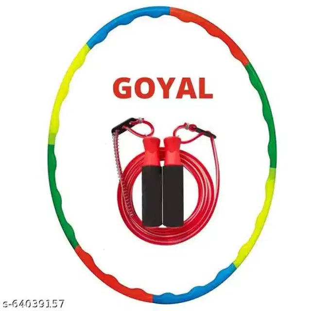 Hula Hoop with Skipping Rope, Multicolor, Set of 2
