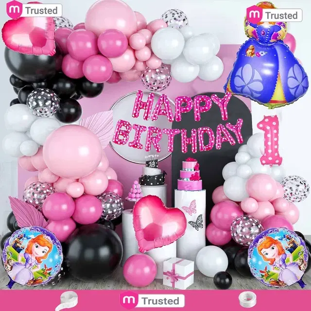 Rainbow Theme 1st Happy Birthday Decoration,Multicolour,Set Of 1