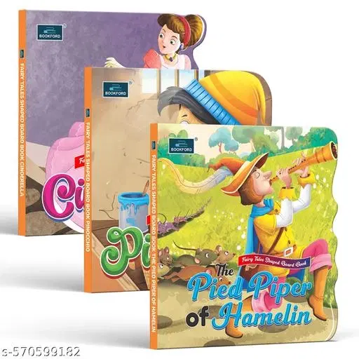 Fairy Tale Shaped Board Book – Cinderella, Pinocchio, and The Pied Piper | Set of 3 – A Magical Trio of Shaped Tales That Spark Imagination and Love for Reading
