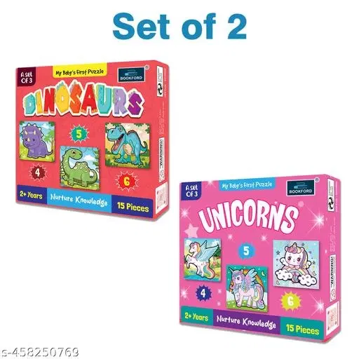 My Baby'S First Dinosour & UnicornPuzzle Game & Fun And Learning 30 Pieces ( Set of 2)