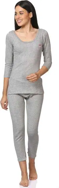 Quilted Premium Thermal Set for Women (Grey, 75 cm) (MS-073)