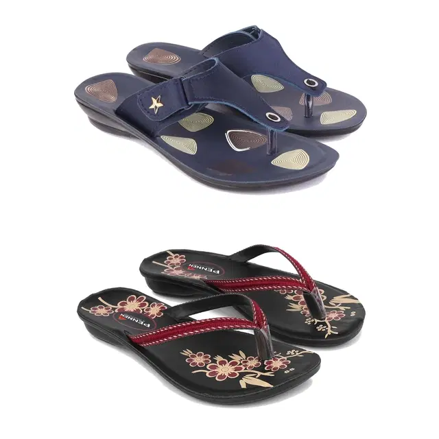 Flats for Women, Set of 2 (Multicolor, 5)