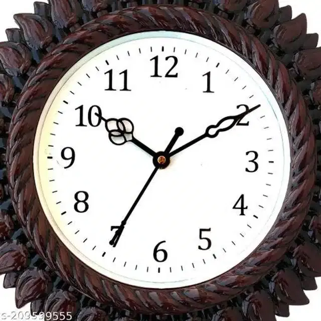 Analog Wall Clock, Brown, 27x27 cm