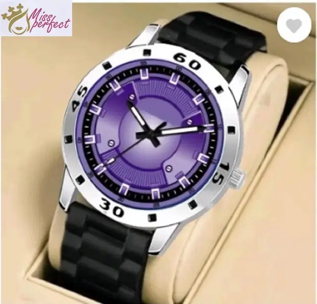 Analog Display Watch for Men (Purple, Free Size)