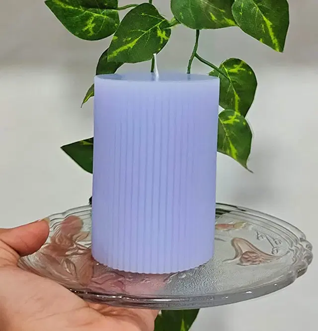 Floish Decor Premium Scented Ribbed Pillar Candle
