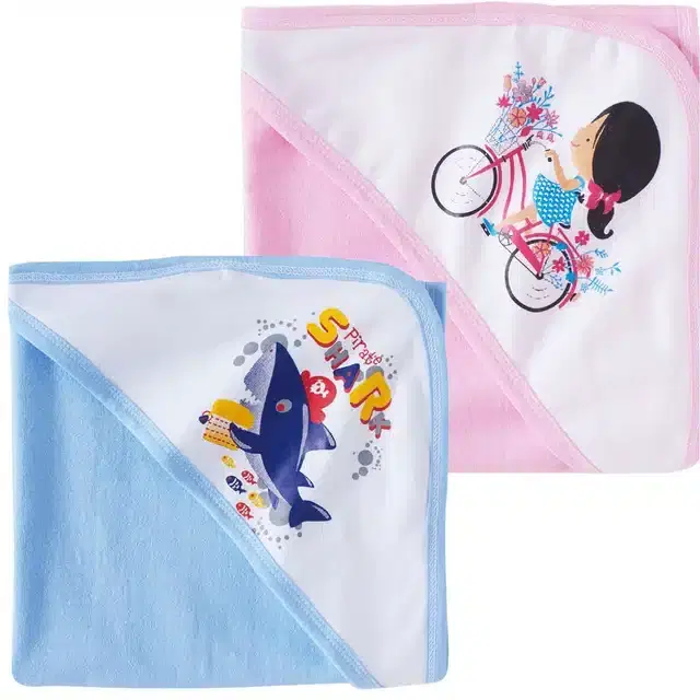Polycotton 250 GSM Bath Towel Set for Kids , Pack of 2