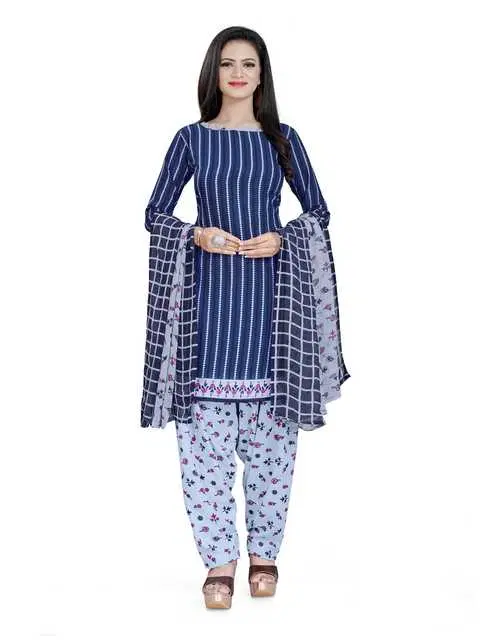 Sharda Creation Women's Dress Material (Blue) (SC58)