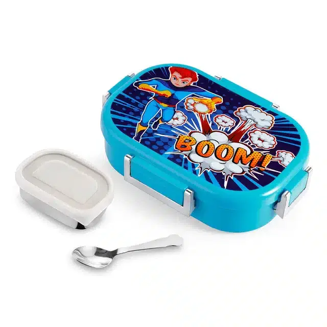 Oliveware Snacky Lunch Box for Kids, Blue