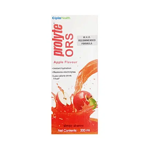Prolyte Prolyte ORS Ready To Drink for Body Fluid & Electrolyte Replenishment | For Stomach Care & Dehydration | Flavour Apple, 200 ml Liquid