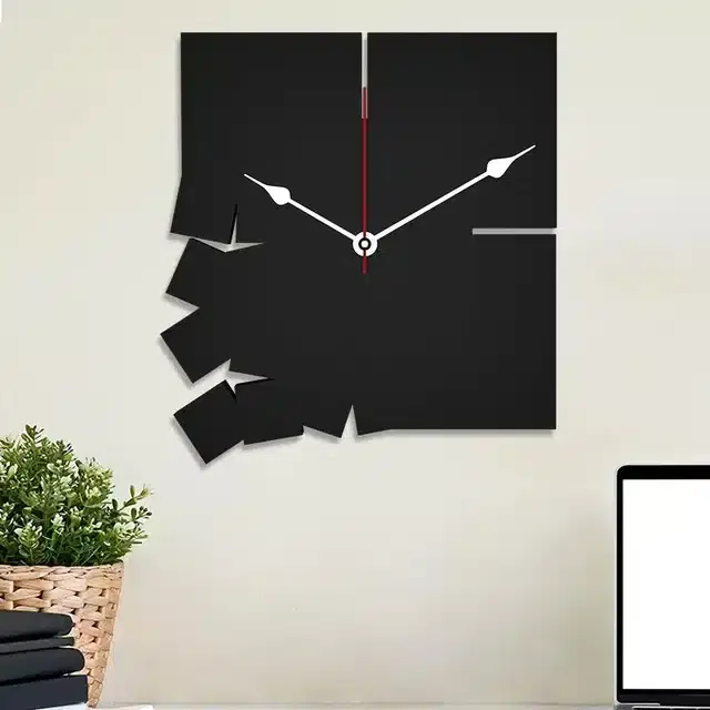 Designer Wooden Wall Clocks, Black