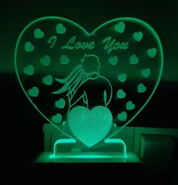 Plastic 7 Color Changing 3D Led Night Lamp For Living Room, Ms-121
