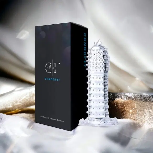 Crystal Dotted Reusable Condom for Men, Transparent