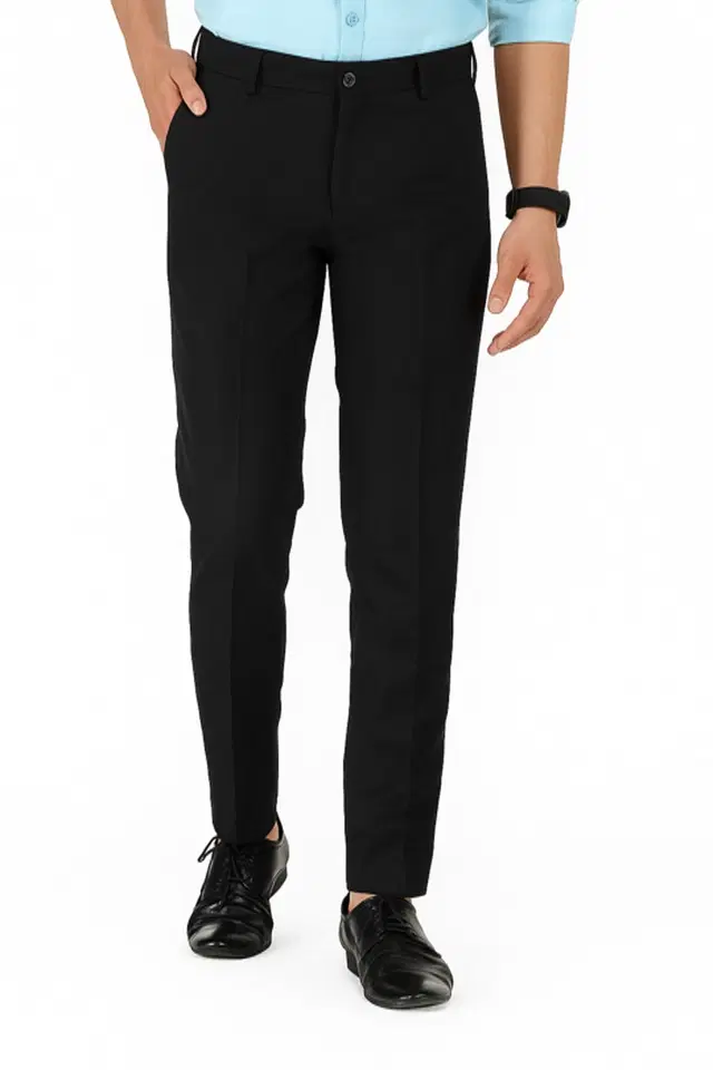 Slim fit Trousers for Men, Black (38)