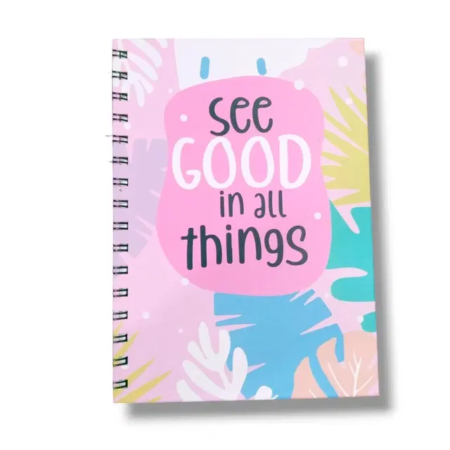 Printed Ruled Spiral Notebook, Multicolor