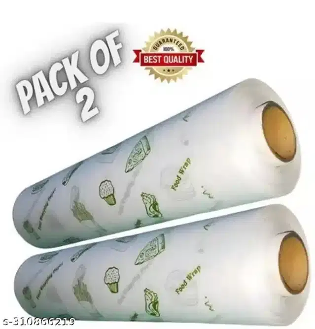 Food Wrapping Butter Paper Roll, Pack of 2, 25 m