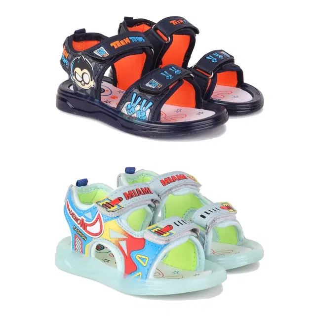 Sandals for Kids, Pack of 2 (Multicolor, 8 C)