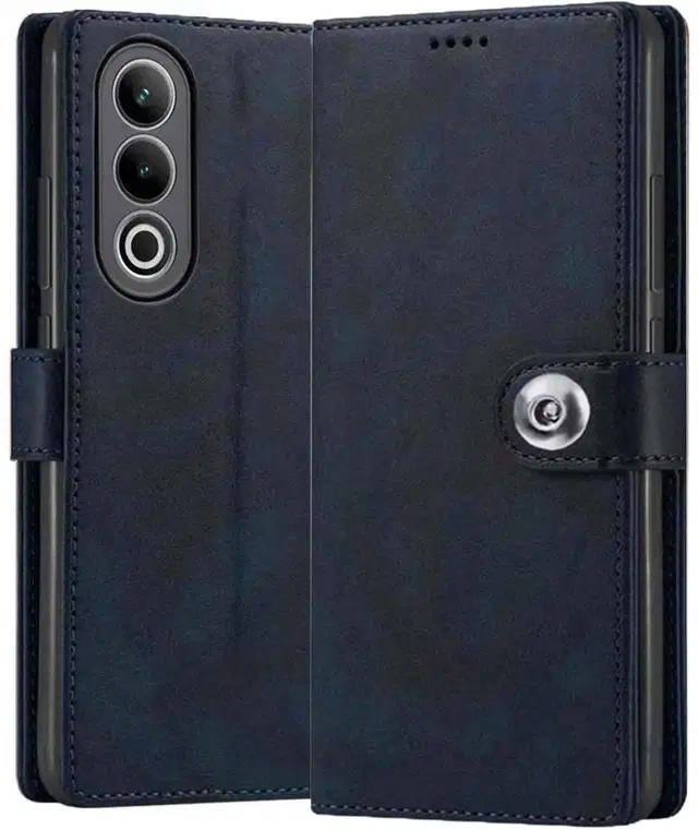 Artificial Leather Mobile Flip Cover for OPPO K13x 5G (Blue)