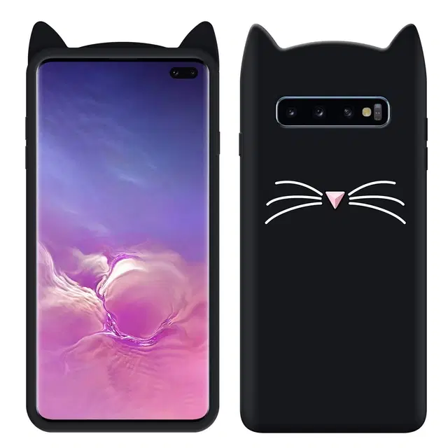 Rubber Mobile Back Cover for Samsung Galaxy S10 Plus (Black)
