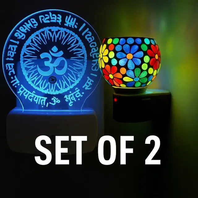 3D Color Changing Night Lamp +Kapoor Dani Night Lamp ( Set of 2)