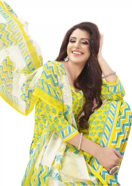 Sharda Creation Women's Dress Material (Yellow) (SC23)