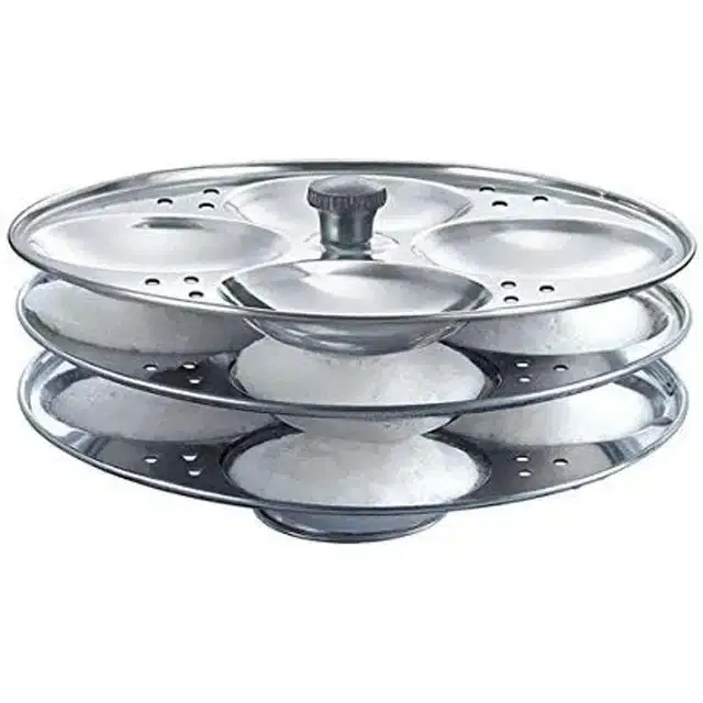 Stainless Steel 3 Tier Idli Maker, Silver